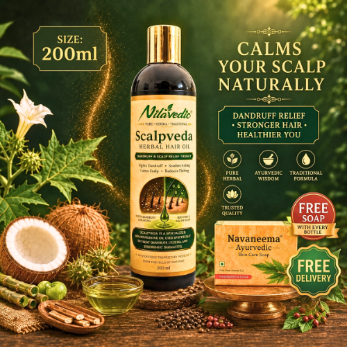 Scalpveda Herbal Hair Oil 200 ml | Ayurvedic Dandruff & Scalp Relief Oil
