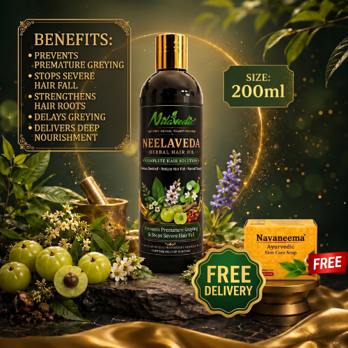 Neelaveda Herbal Hair Oil 200 ml | Ayurvedic Oil for Hair Growth, Hair Fall & Premature Greying