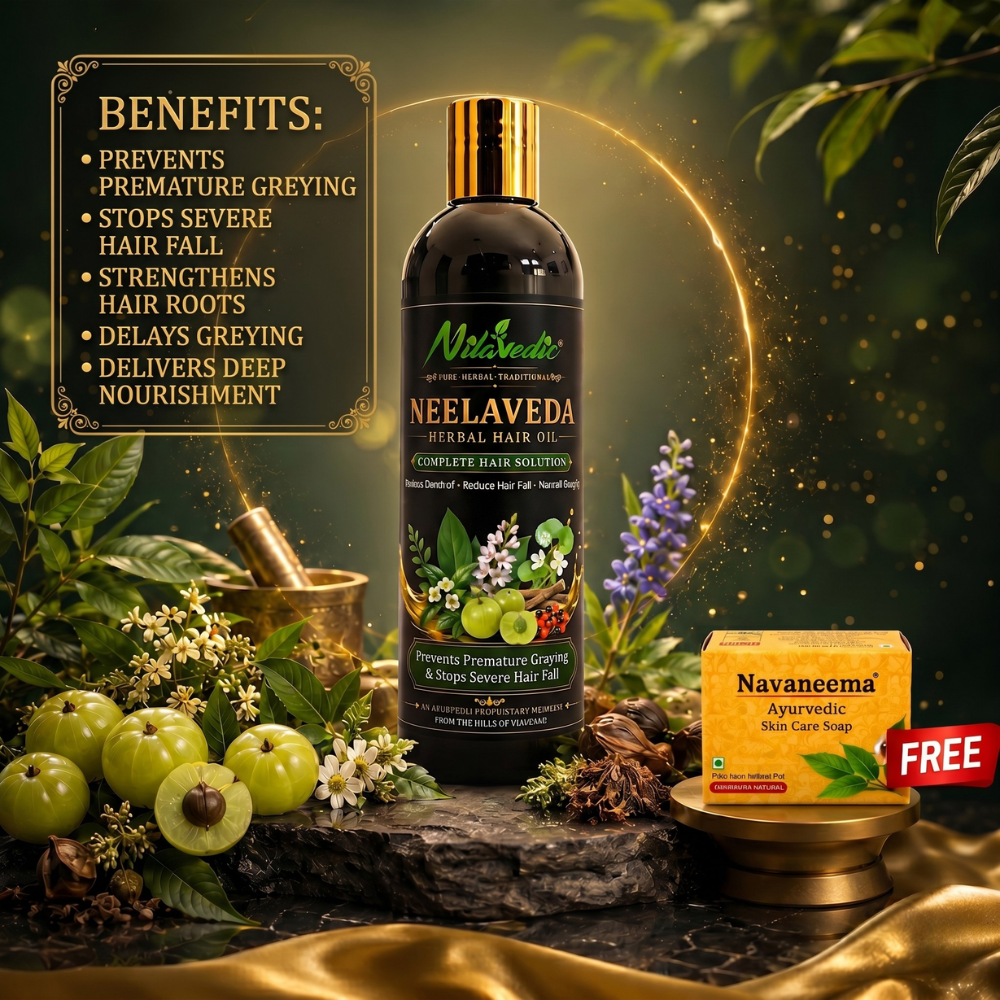 Neelaveda Herbal Hair Oil 200 ml | Ayurvedic Oil for Hair Growth, Hair Fall & Premature Greying