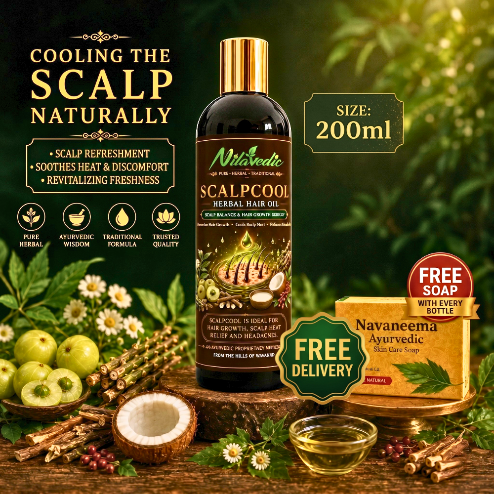Scalpcool Herbal Hair Oil 200 ml | Ayurvedic Cooling Oil for Hair Growth & Scalp Care