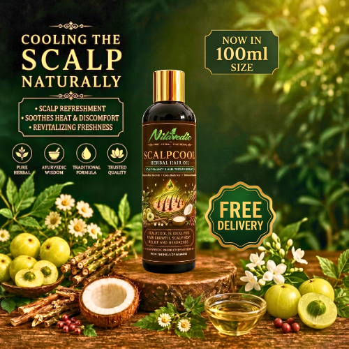 Scalpcool Herbal Hair Oil 100 ml | Ayurvedic Cooling Oil for Hair Growth & Scalp Care