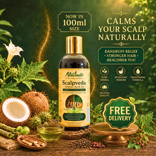 Scalpveda Herbal Hair Oil 100 ml | Ayurvedic Dandruff & Scalp Relief Oil